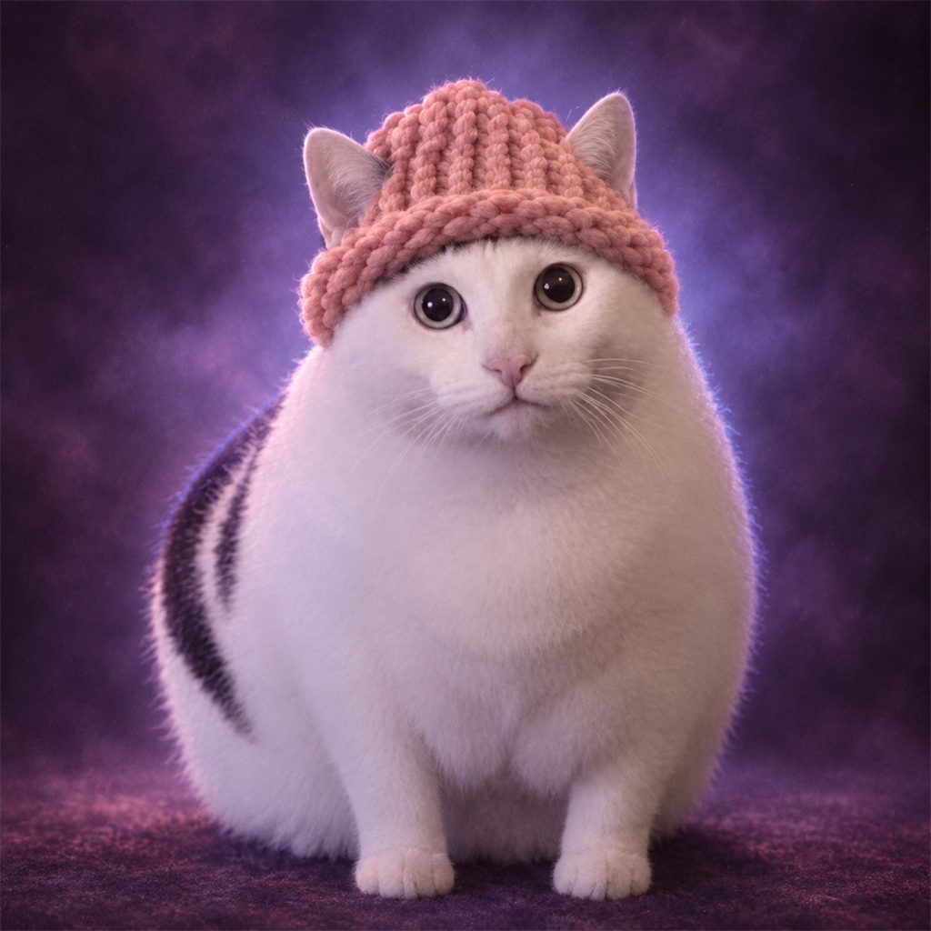 HUHWIFCAT launch portrait in violet light